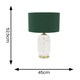 image 3 of ValueLights India Gold Metal and White Confetti Glass Table Lamp with Forest Green Drum Lampshade