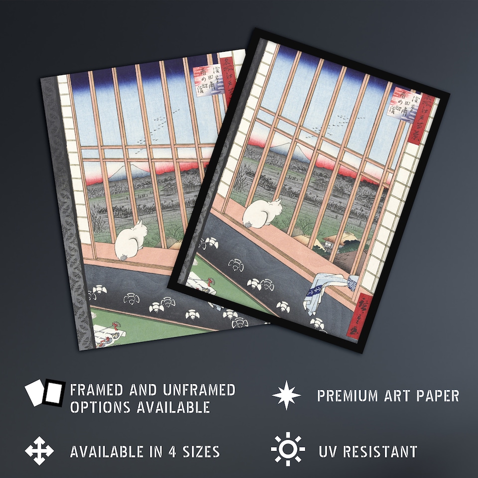 image 1 of Revelers Torinomachi Festival Vintage Wall Art Print Hiroshige 24x32"