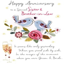 Sister & Brother In Law Anniversary Greeting Card Second Nature Just To Say Cards