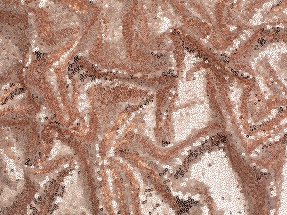 Minerva Core Range Beige Sequin Mesh Fabric for Dressmaking, 130cm / 51" Wide - per metre