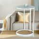 image 3 of Round C Shaped Side Table White White