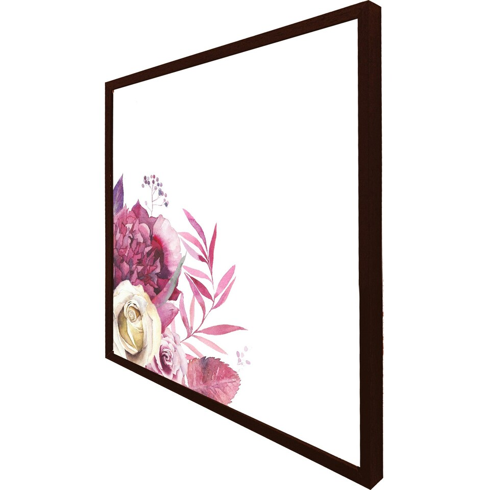 image 1 of Pink floral (Picture Frame) White | XL