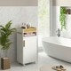 image 6 of kleankin Bathroom Storage Cabinet with Cushioned Door and Wheels, White