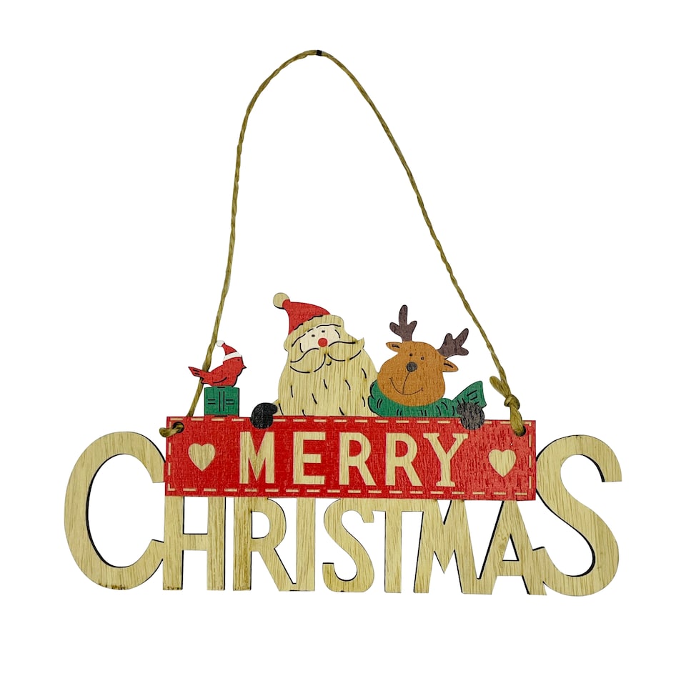 image 1 of Rustic Wooden Christmas Table Sign, Tabletop Merry Xmas Table Ornament