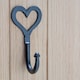 image 6 of Hammer & Tongs Single Heart Hook - W65mm x H130mm - Black