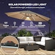 image 3 of Outsunny 3 m LED Cantilever Parasol Outdoor with Base Solar Lights Brown