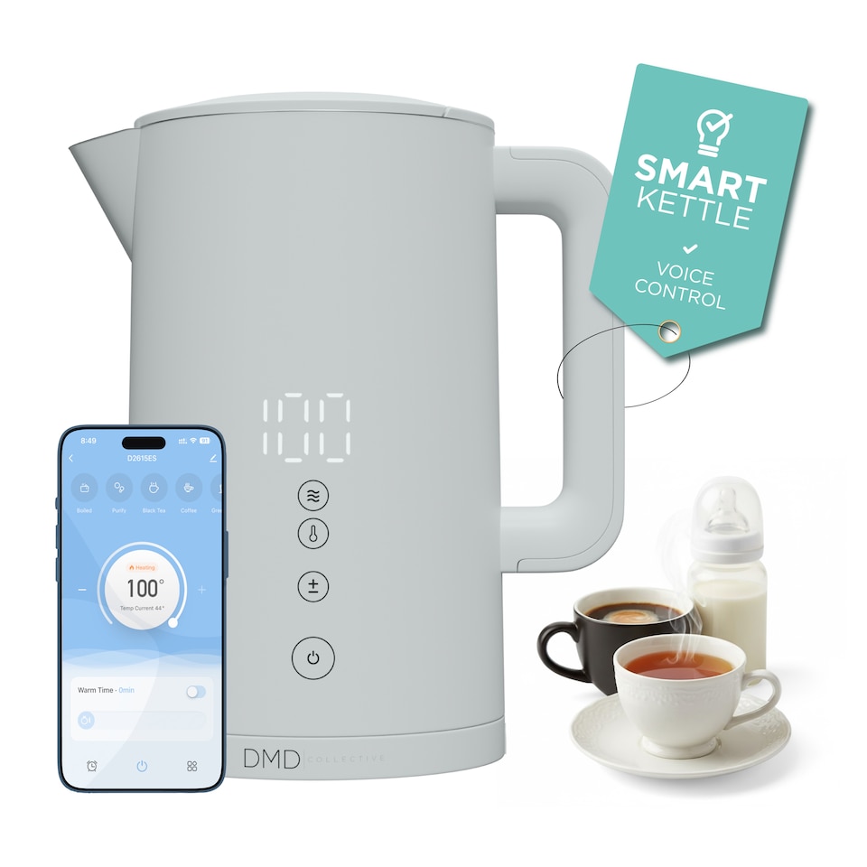 image 1 of 1.5L Smart Kettle, Wi-Fi Touchscreen, App Operated, Voice Control 2200W