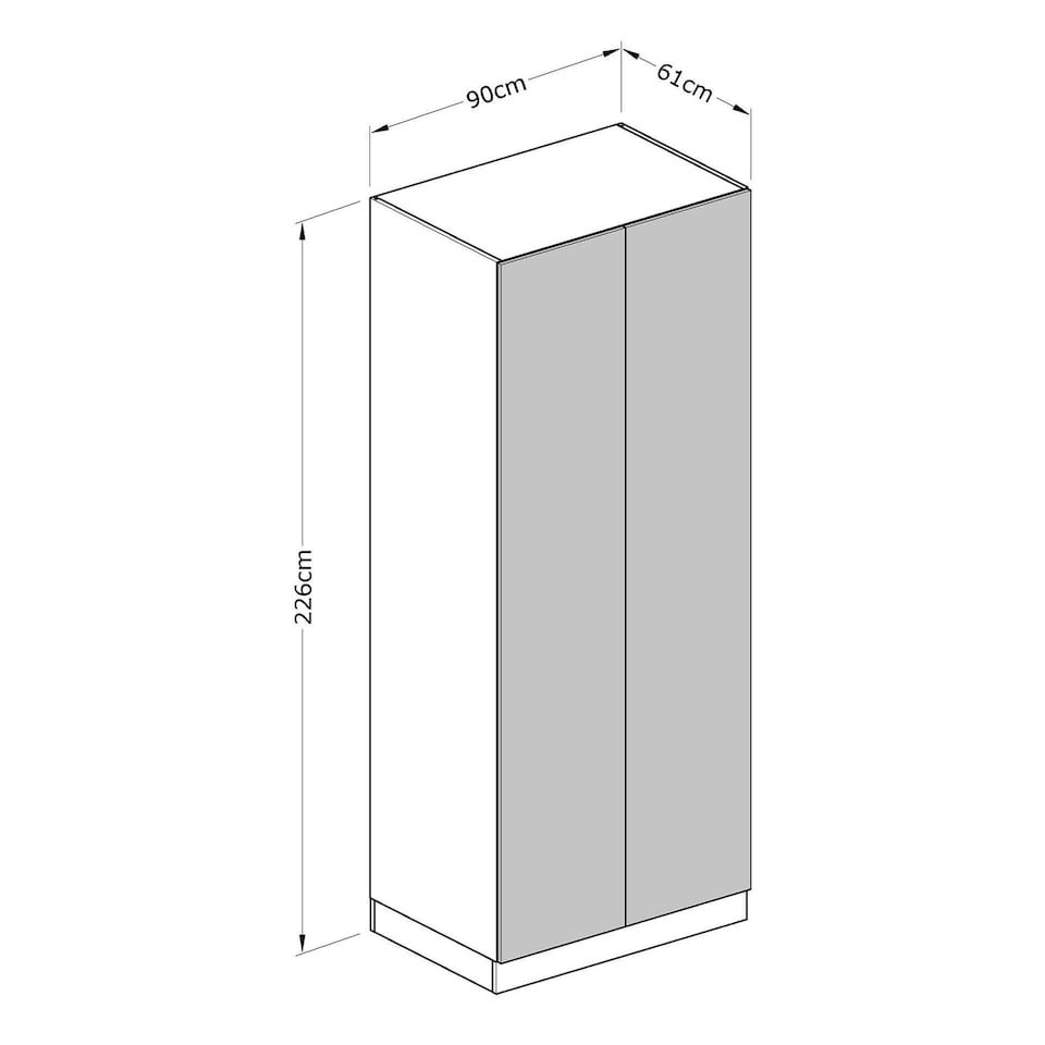image 1 of Classic Square Panel White Double Wardrobe with Shelves White