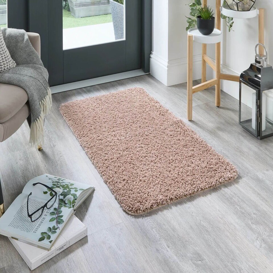 image 1 of Washable Non Slip Shaggy Floor Rug Soft Stain Resistant Plain