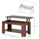 image 3 of HOMCOM 100cm Modern Lift Up Top Coffee Table Desk Hidden Storage Bottom Shelf Yellow