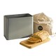 image 1 of Cooks Professional Diamond Pattern Bread Bin with Linen Bag & Bamboo Cutting Board Lid | Grey | Dark Grey | 1