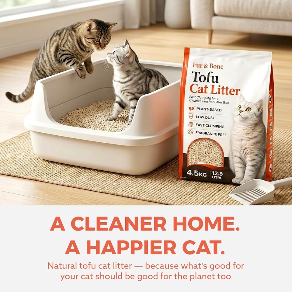 image 1 of Fur & Bone Tofu Cat Litter 4.5kg Flushable Clumping Litter