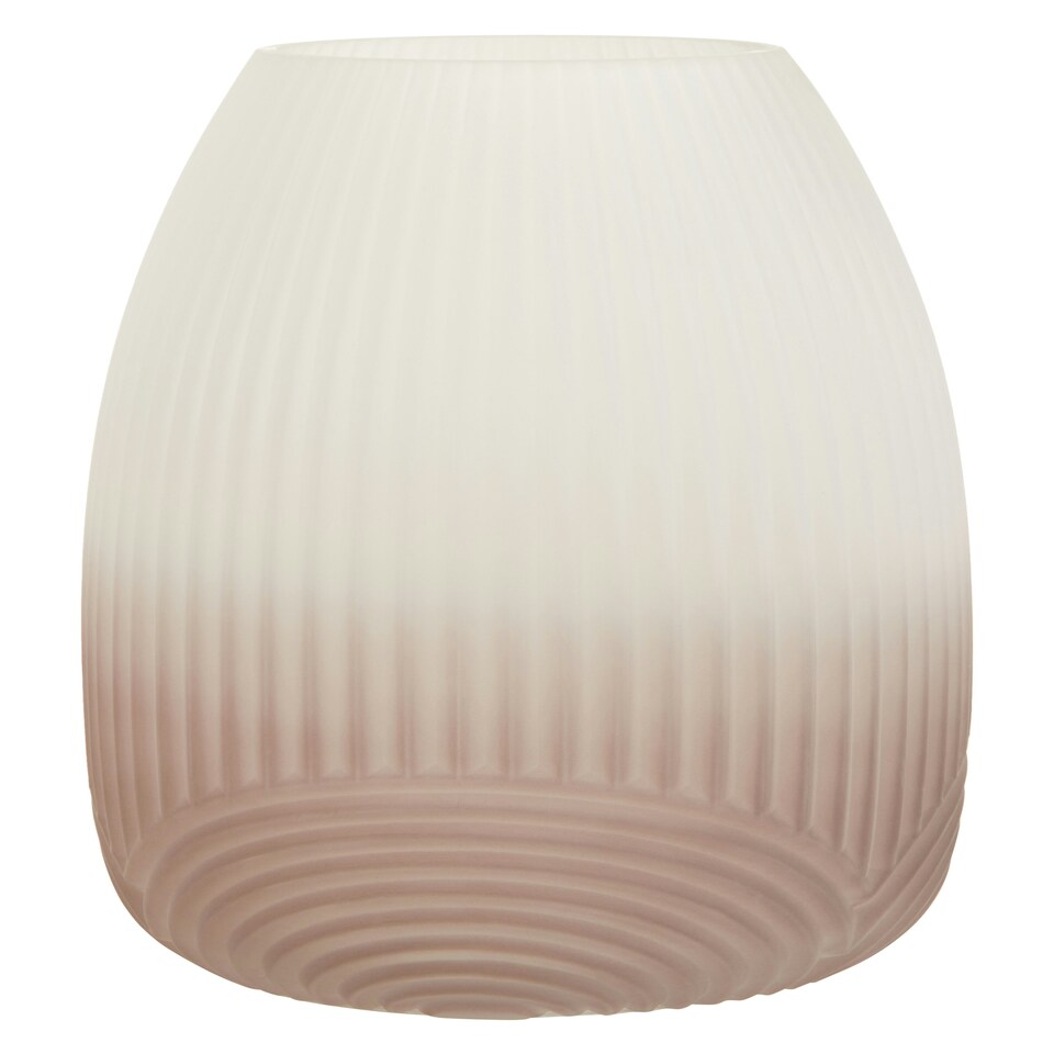image 1 of Interiors by Premier Large Grey Ombre Glass Vase, Ribbed Glass Vase, Textured Modern Vase, Chic Flower Vase, Grey Glass Vase Grey