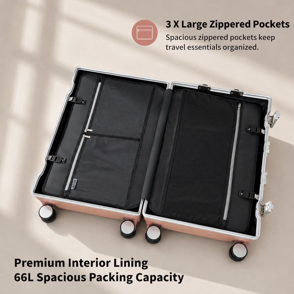 image 1 of Zipperless Suitcase Set, PC Hard Shell, Small & Medium, TSA Lock