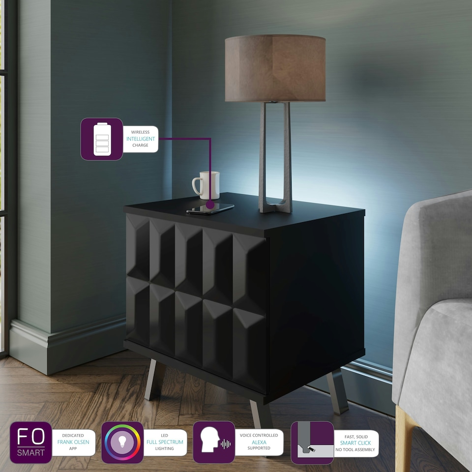 image 1 of Frank Olsen Elevate Lamp/ Side Table Black | Black
