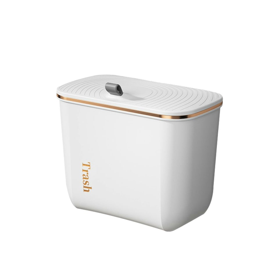 image 1 of Living and Home Small Hanging Waste Bin with Lid