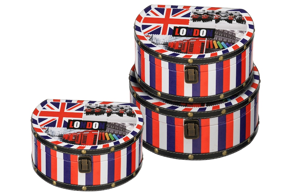 Living London Collection Round Storage Cases Set of 3 | Multi