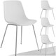 image 1 of Dining Chair Mave - large plastic seat, ergonomic, high backrest, 120 kg load capacity - Set of 4 White | White/Chrome