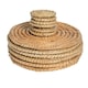 image 1 of Argon Tableware 12 Piece Round Woven Palm Leaf Placemats & Coasters Set Brown
