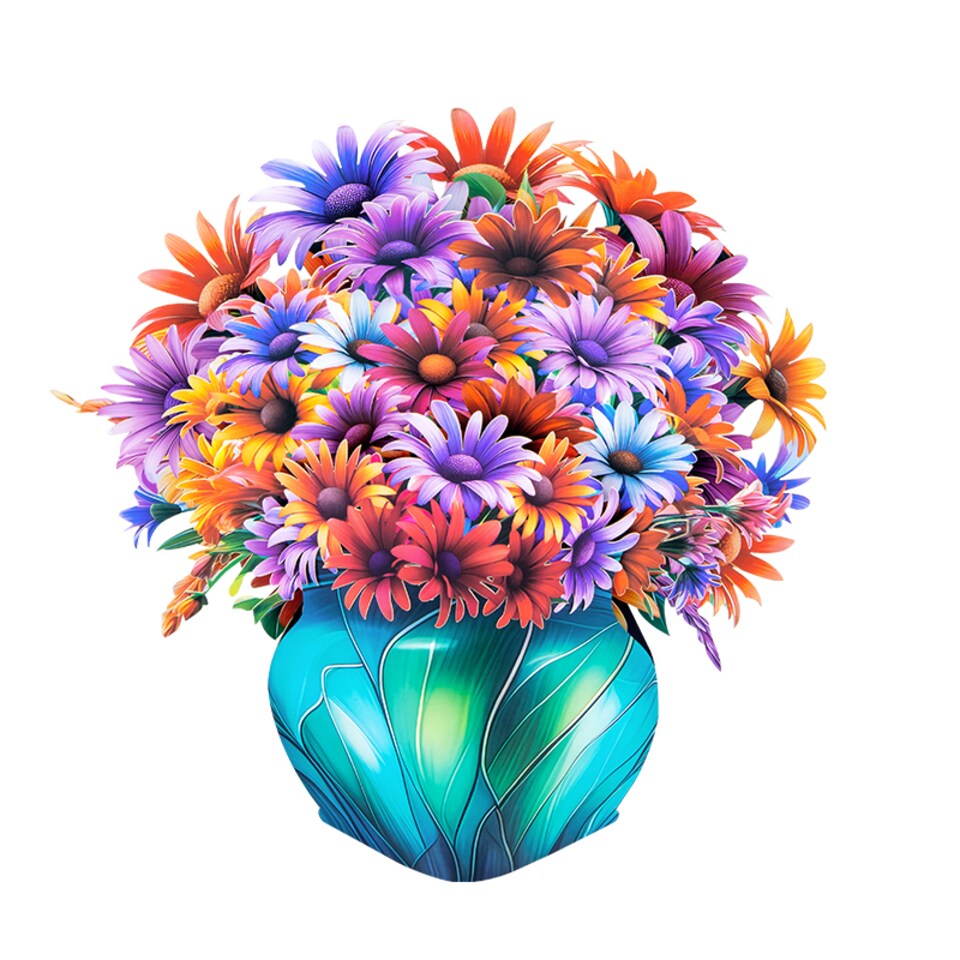 image 1 of Daisy Delight Vibrant 3D Pop Up Flower Vase Greeting Card
