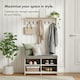 image 3 of VonHaus Coat Hooks Wall Mounted with Shelf and 7 Double Hooks Cream | One Size