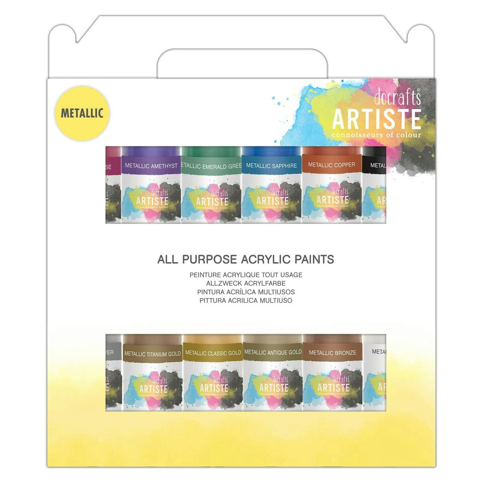 image 1 of Artiste Acrylic Pack (12 Pack), Metallic, 2Oz