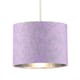image 2 of Modern Soft Lilac Cotton Fabric 10" Shade with Silver Foil Floral Decoration