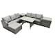image 1 of Fimous Garden Rattan Outdoor Furniture Set 7 Seater with 3 Seater Sofa Big Stool 2 Side Table Dark Grey