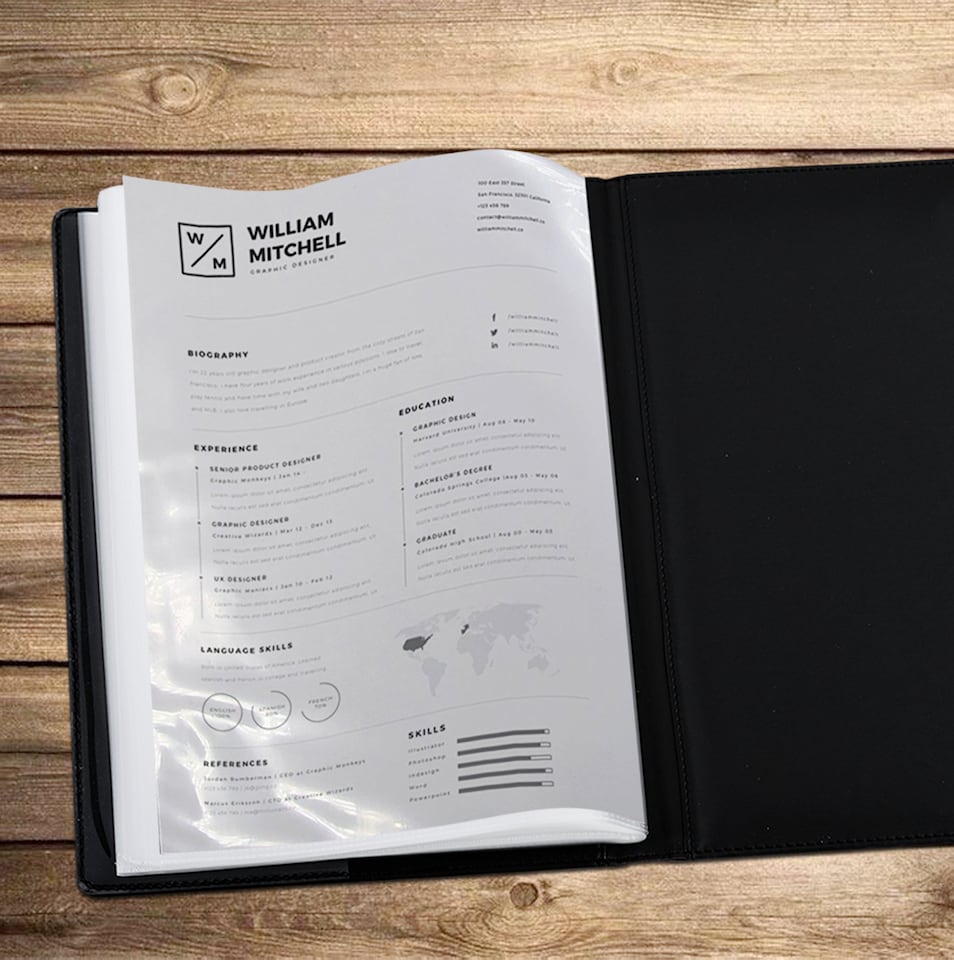 image 1 of A4 Professional Display Book Folder for Presentations, CVs, Artwork & Interviews – Document Portfolio with 48 Pockets / 96 Views – Flexible A4 Display Book for Certificates, Reports, Office, School & Business Use