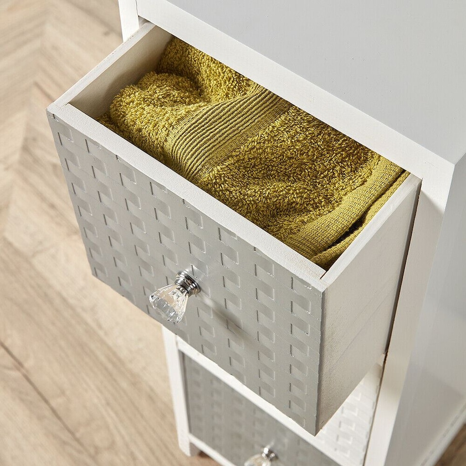 image 1 of Wooden Storage Unit Chest Of Drawer Bedroom Organiser Fully Assembled | White