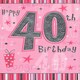 image 2 of Happy 40th Birthday Nice Verse Foil Card