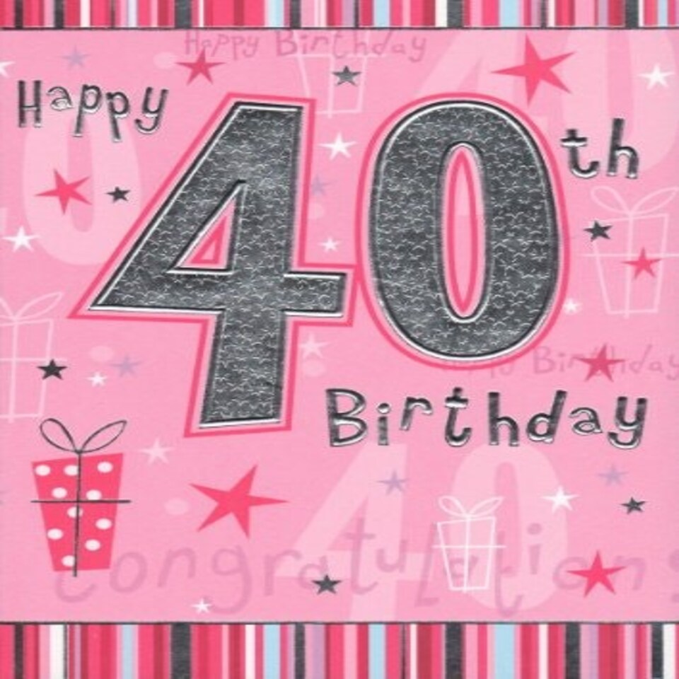 image 1 of Happy 40th Birthday Nice Verse Foil Card