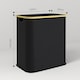 image 5 of HOMCOM Double Laundry Basket With Lid, 80L Collapsible Laundry Hamper with Groove Handles, Washing Basket for Bathroom, Bedroom, Laundry Room, Black