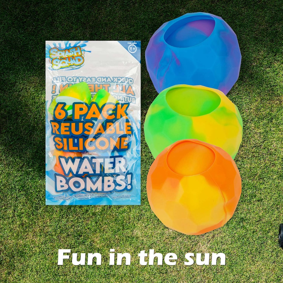 image 1 of vfm-estore Reusable Silicone Water Bombs Multicolour Set of 6 - Kids & Adult Pool Toy