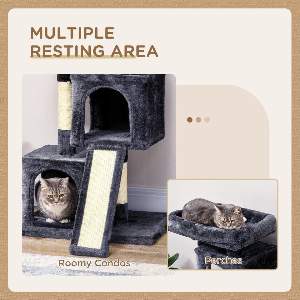 image 1 of PawHut Cat Tree 81cm Indoor Cat Scratching Post Kitten Tower