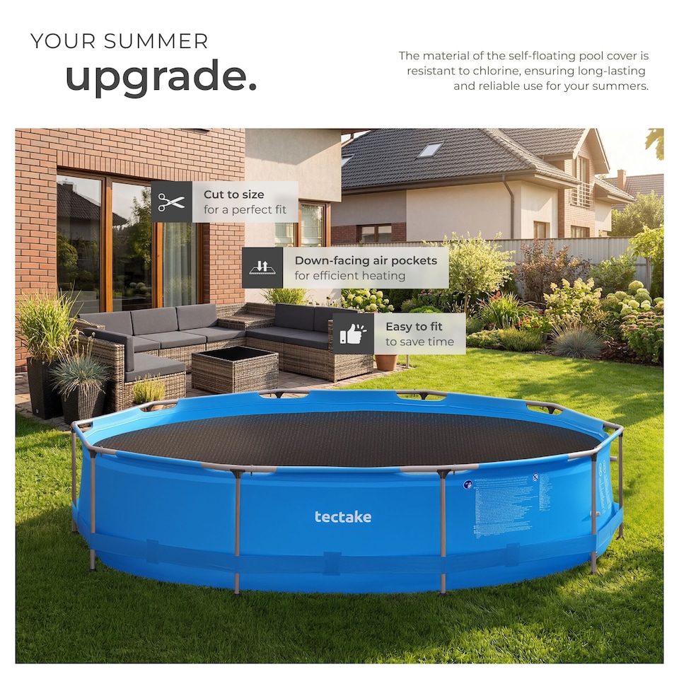 image 1 of Pool Solar Cover to Protect and Warm Round Swimming Pools | Black | black | 1