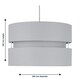 image 4 of Light Grey Layered Easy Fit Drum Light Shade Grey
