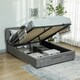 image 1 of HOMCOM King Size Bed Frame with Storage and Adjustable Velvet Headboard