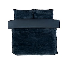 Chunky Ribbed Fur Polyester Duvet Cover Set with Pillowcase Grey | Charcoal | Single
