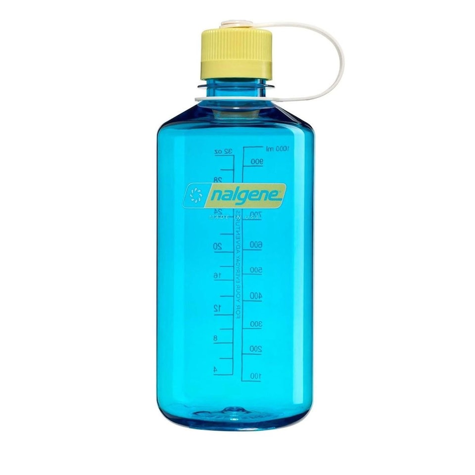 image 1 of Nalgene Narrow Mouth 1L Tritan Renew Water Bottle - Blue Atoll - Endive Cap