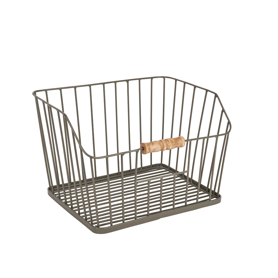 image 1 of KitchenCraft Storage Basket Grey Metal Large