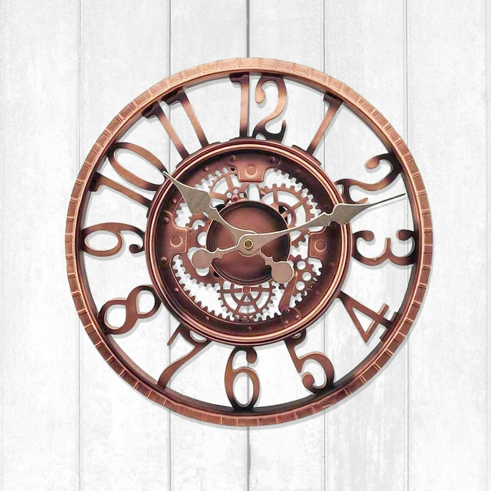image 1 of Marco Paul 30cm Bronze Open Face Wall Clock Bronze