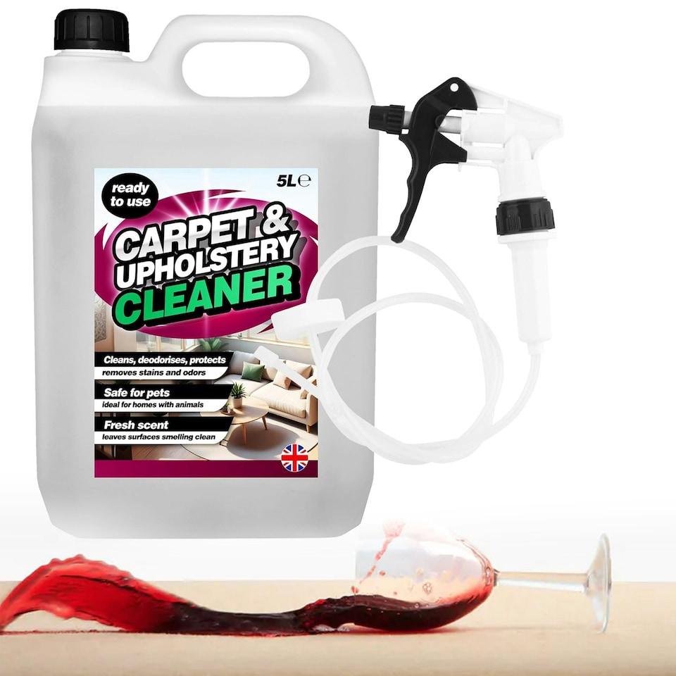 image 1 of 1 x 5 Litre Carpet & Upholstery Cleaner Removes Stains & Deodorises With Long Hose Trigger