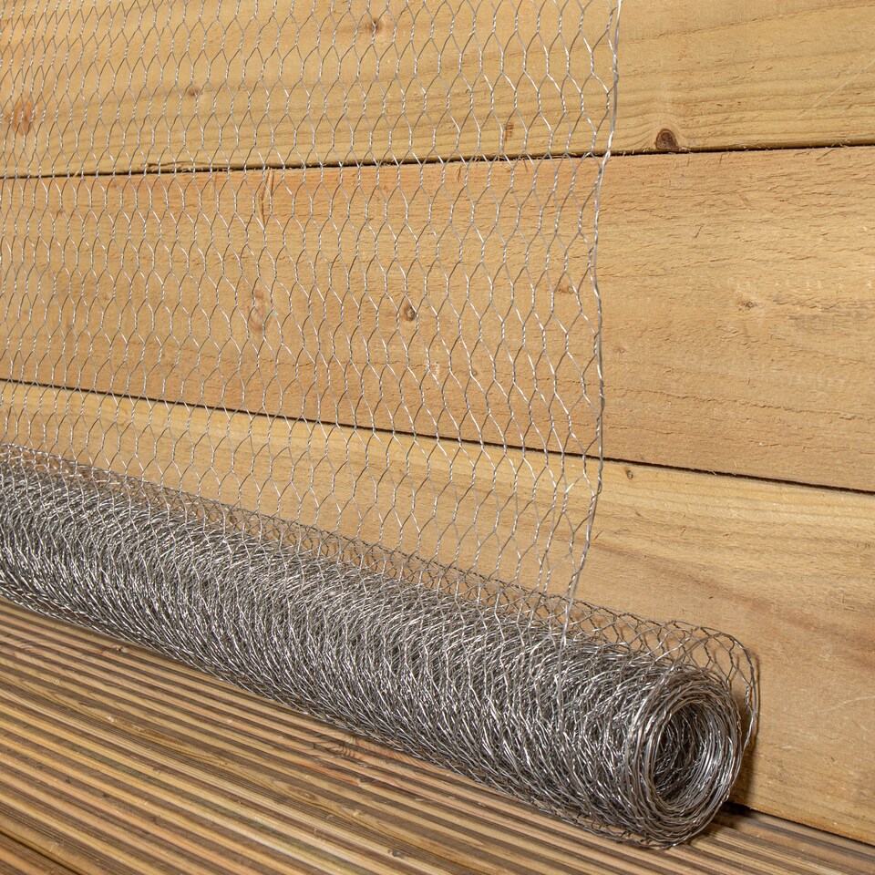 image 1 of 4m x 90cm of 13mm Chicken Wire Mesh Netting for Gardens / Pets / Ponds | Silver | Silver | 1