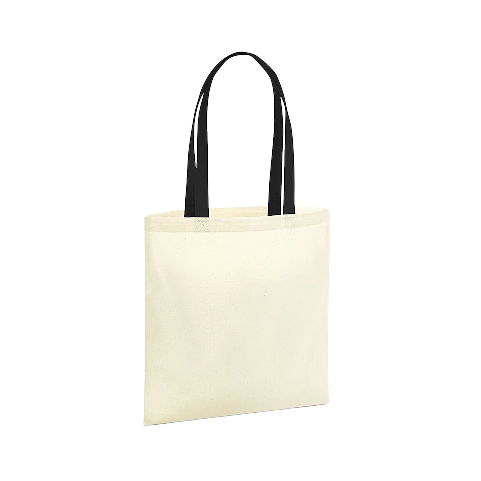 image 1 of Westford Mill EarthAware Organic Bag For Life Contrast Tote Bag - Natural/Black - One Size | Multi