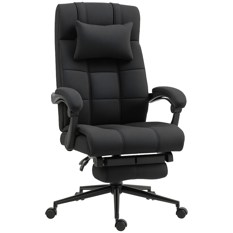 image 1 of Vinsetto Office Chair with Adjustable Height, Wheels, Footrest, Black