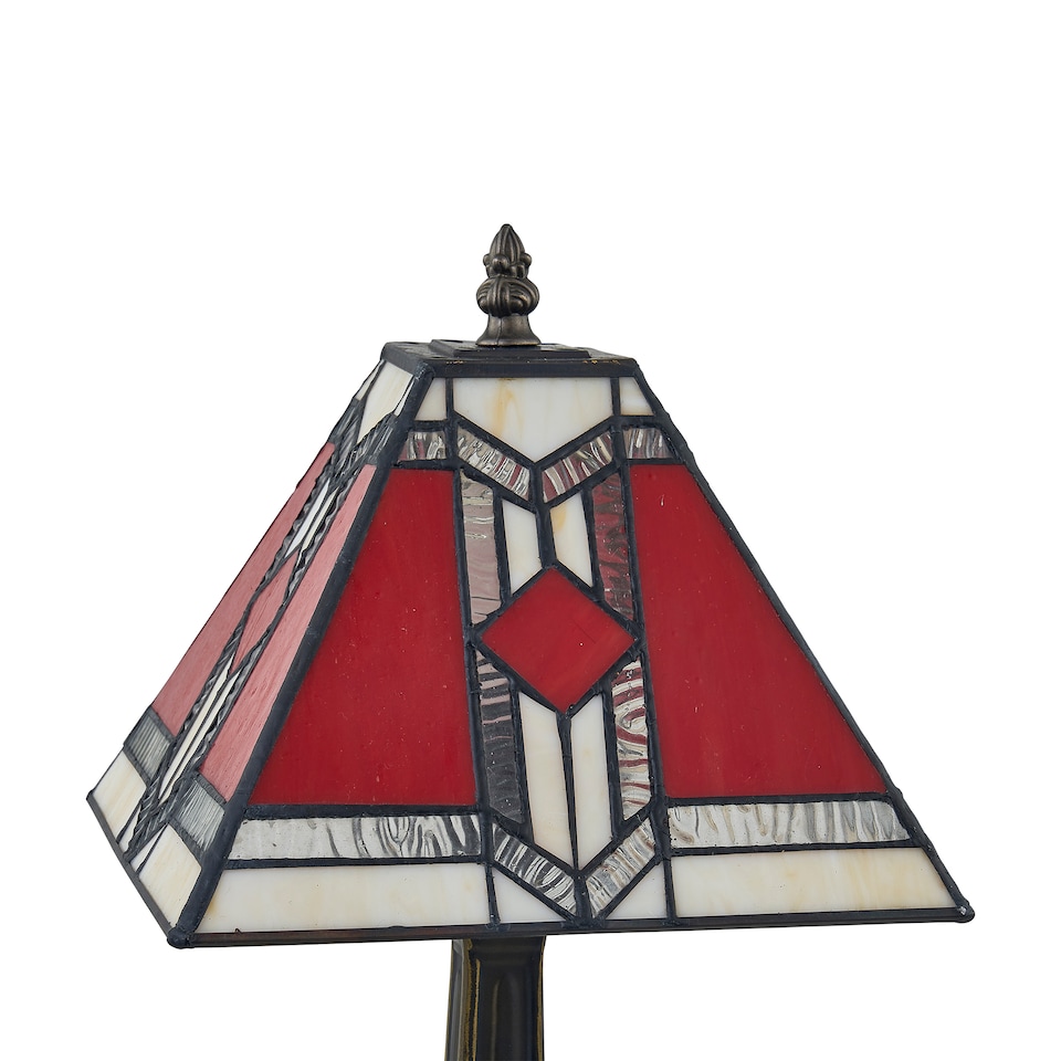 image 1 of Set of 2 Avon - Tiffany Coloured Glass 39cm Table Lamps