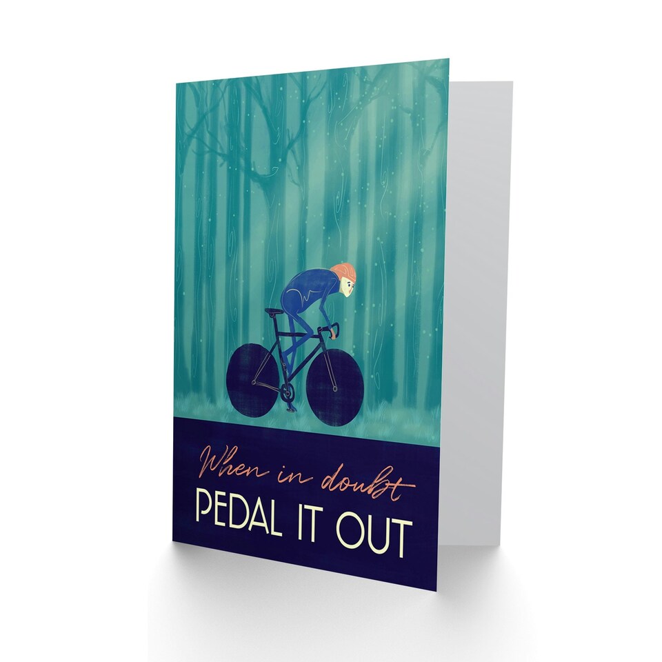 image 1 of Sport Pedal It Out Cycling Bike Quote Blank Just to Say Card