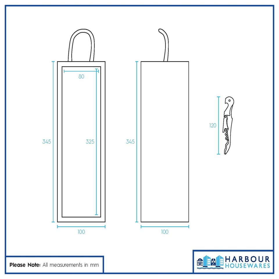 image 1 of Harbour Housewares 2pc Wooden Wine Box Set with Corkscrew - Natural