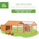 image 5 of PawHut Wooden Chicken Run with Nesting Box, Openable Roof, for 4-8 Chickens